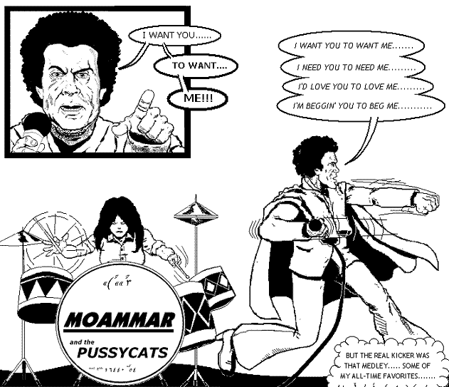 Muammar Gaddafi hommage to Cheap Trick