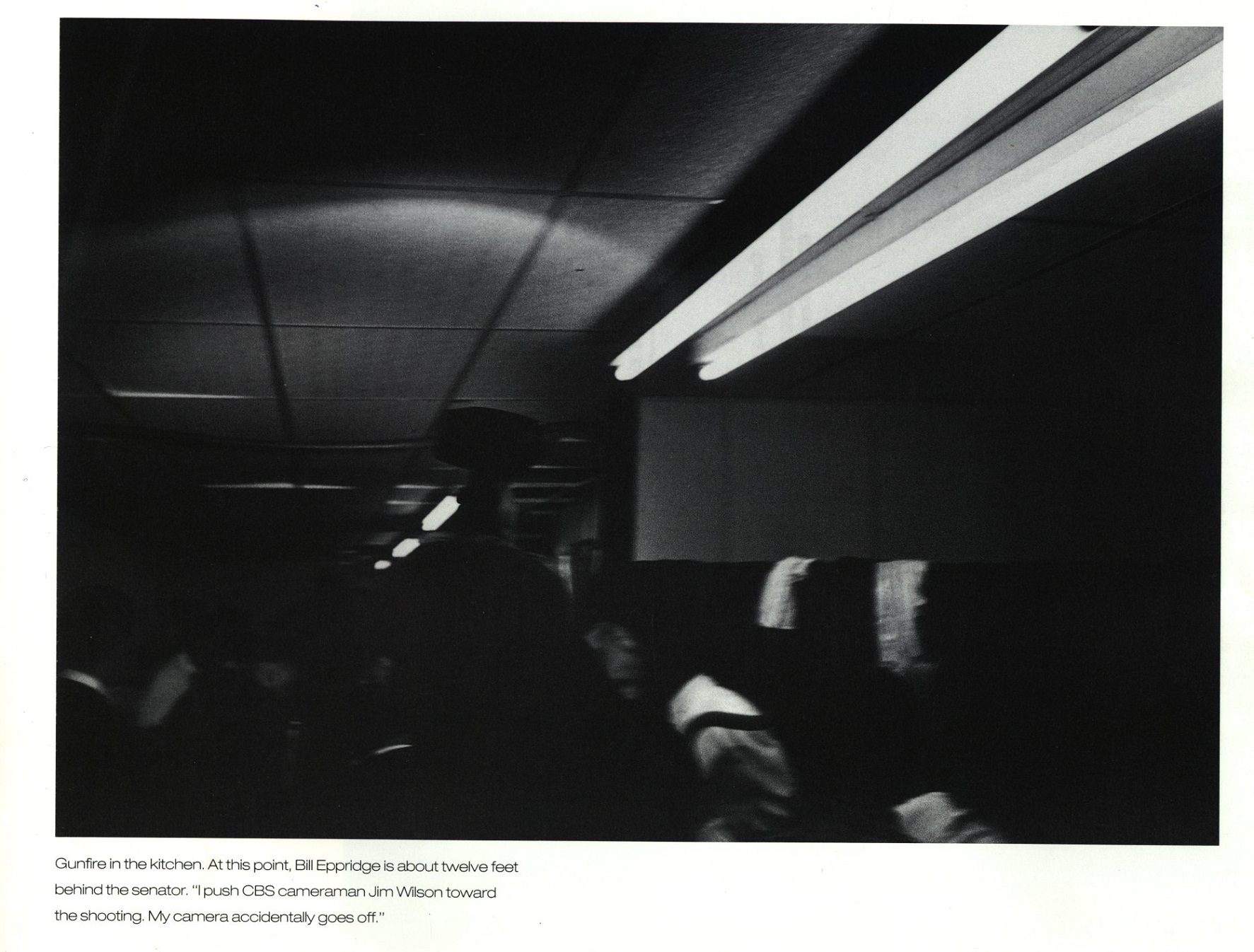Bill Eppridge's photograph in pantry as gunfire begins